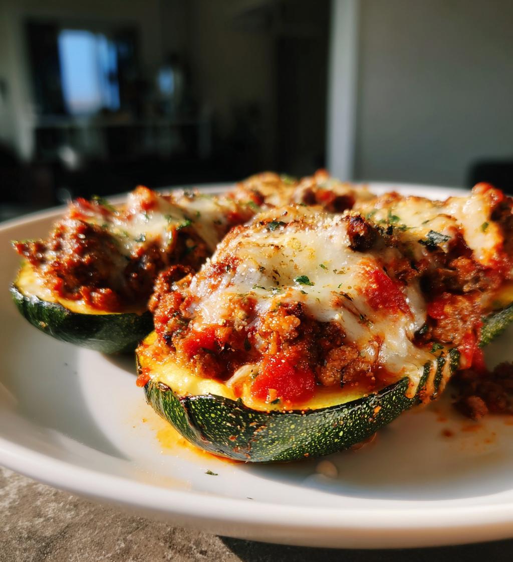 Gefüllte Zucchini mit Hack & Reis - Mediterranes Ofengericht