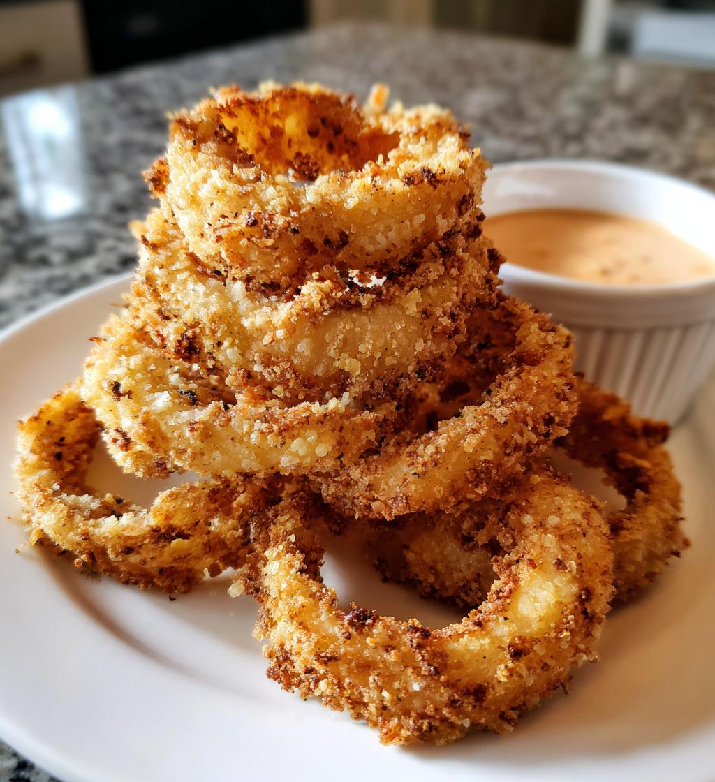 Zwiebelringe aus der Heißluftfritteuse